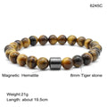 Black Stone Tiger Eye Bead Bracelet - Norellé