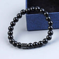 Black Stone Tiger Eye Bead Bracelet - Norellé