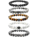 Black Stone Tiger Eye Bead Bracelet - Norellé