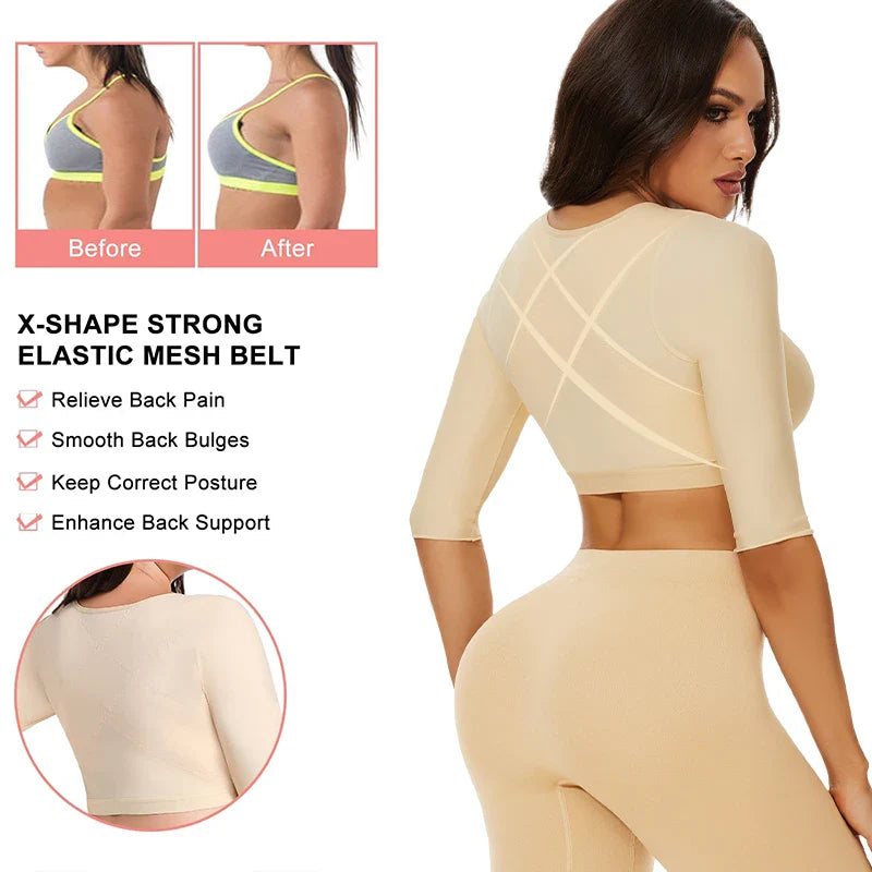 Body Shaper with Arm Women Tops for Compression