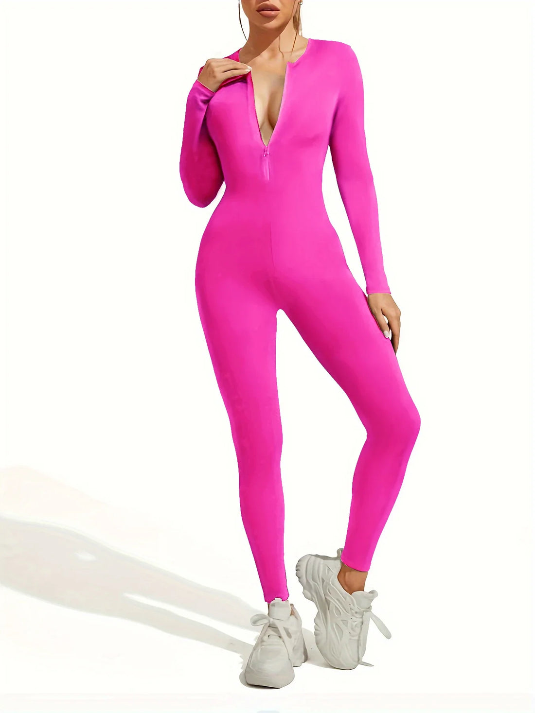 Bodysuit for women solid color ribbed long - Other