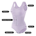Bodysuit Shapewear With Zipper Belt Women Tummy Control