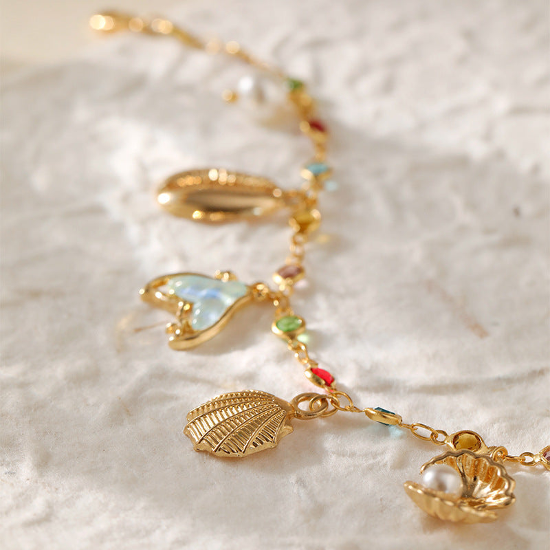 Bohemian Anklet Copper Plating 18K Real Gold Chain - KA0274 / electronic accessories