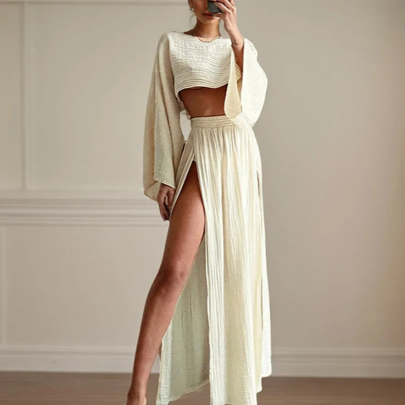 Bohemian Beach VacationTwo Piece Sets - Apricot / XL