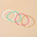 Bohemian Love Bead Four-piece Simple Peach Heart Beaded Bracelet - Four Colors / Glass rice beads - electronic
