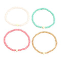Bohemian Love Bead Four-piece Simple Peach Heart Beaded Bracelet - Four Colors / Glass rice beads - electronic