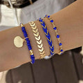 Bohemian Ocean Wind Starfish Shell Pearl Anklet - 5 Bracelet Blue - electronic accessories