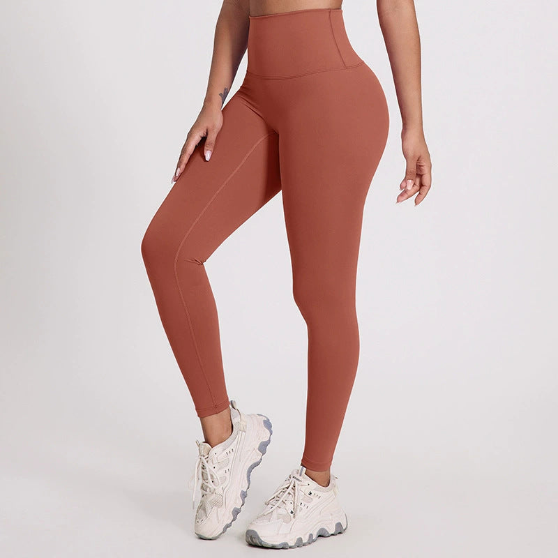 Bright Yoga Pants Outer Wear Nude Feel Hip Lifting - 5038 Apricot Brandy / 10 XL - Other