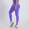 Bright Yoga Pants Outer Wear Nude Feel Hip Lifting - 5038 Blue And Purple / 10 XL - Other