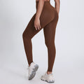 Bright Yoga Pants Outer Wear Nude Feel Hip Lifting - 5038 Dark Coffee Color / 10 XL - Other