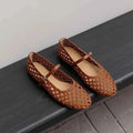 Brown Hollow Out Design Women Flats