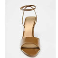 Brown Patent Leather Heeled Sandal Women