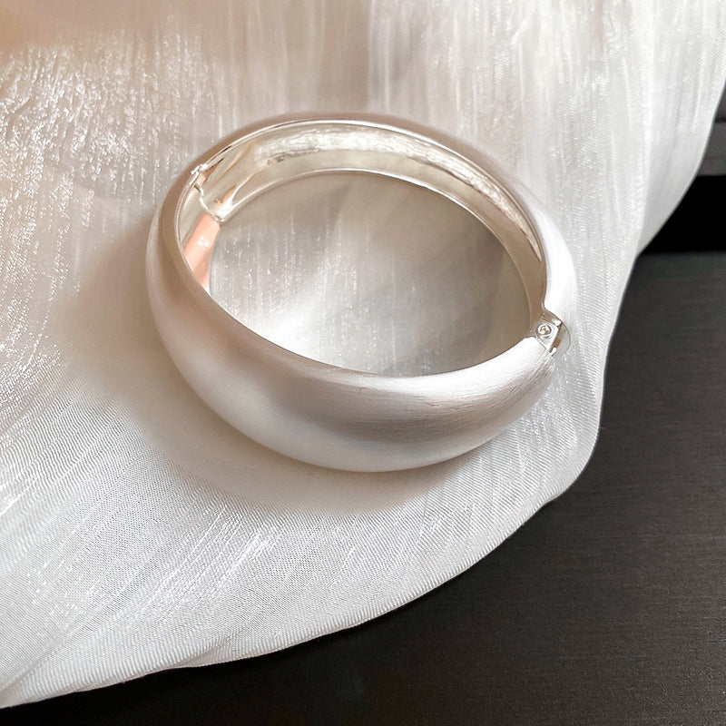 Brushed Adjustable Opening Bracelet - Silver - electronic accessories