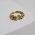Brushed Matte Drip Glazed Ring - One Golden / No 7 - electronic accessories