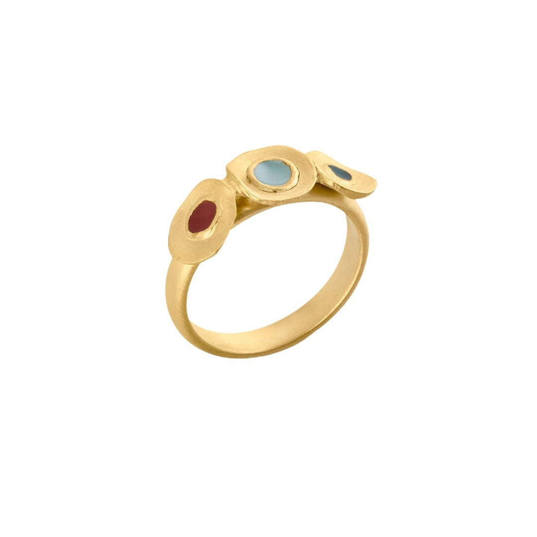 Brushed Matte Drip Glazed Ring - One Golden / No 7 - electronic accessories