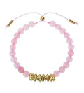 Bubble Letter Bracelet Natural Stone Name - Pink Quartz / 11to12 letters - electronic accessories