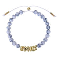Bubble Letter Bracelet Natural Stone Name - White Turquoise / 11to12 letters - electronic accessories