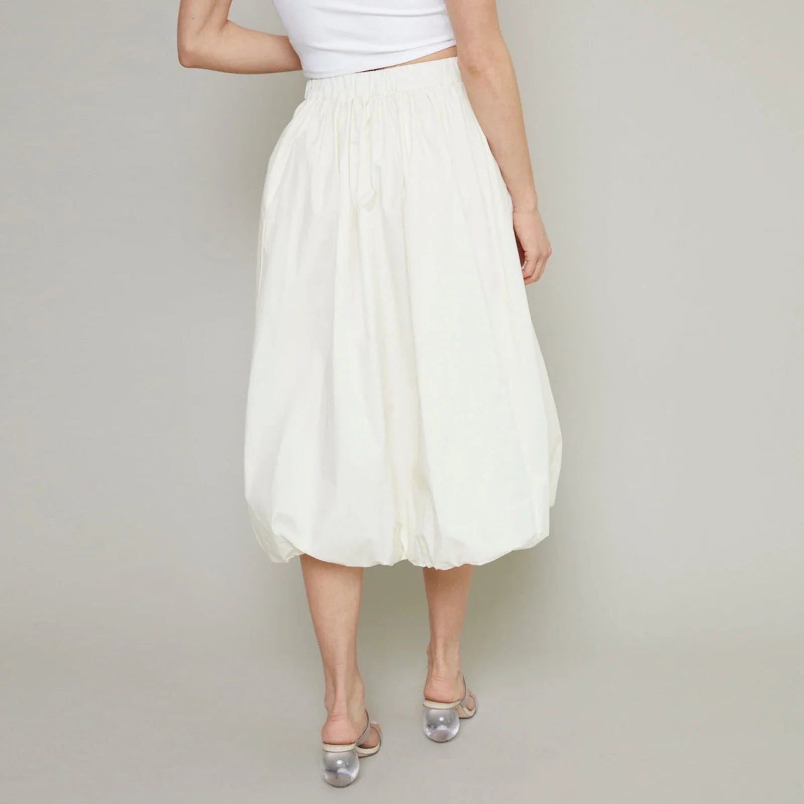 Bubble Skirt Women Elegant Elastic Waist