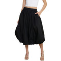 Bubble Skirt Women Elegant Elastic Waist - black / L