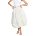 Bubble Skirt Women Elegant Elastic Waist - WHITE / S