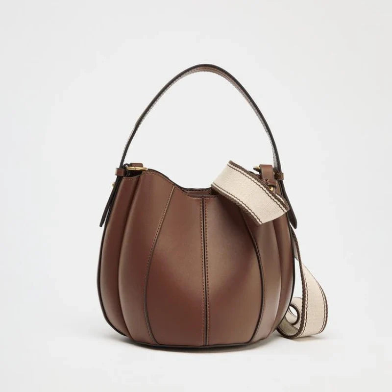 Bucket Bag Shoulder Handbags Wallet with Removable Pocket - light brown