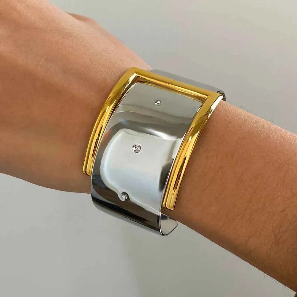 Buckle Design Bracelet Stainless Steel Gold Silver Color