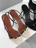 Buckle Open Toe Slip on Back Strap Sandals