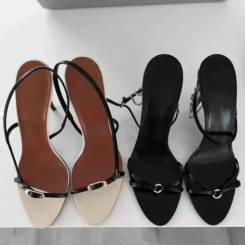 Buckle Open Toe Slip on Back Strap Sandals
