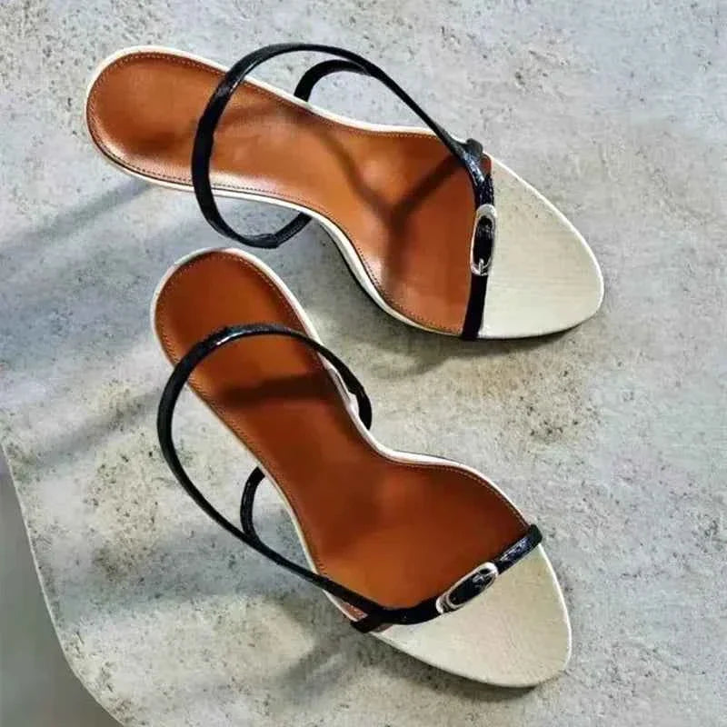 Buckle Open Toe Slip on Back Strap Sandals