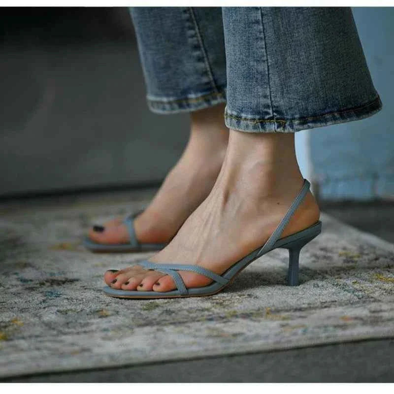 Buckle Strap Stiletto Shoes Women's