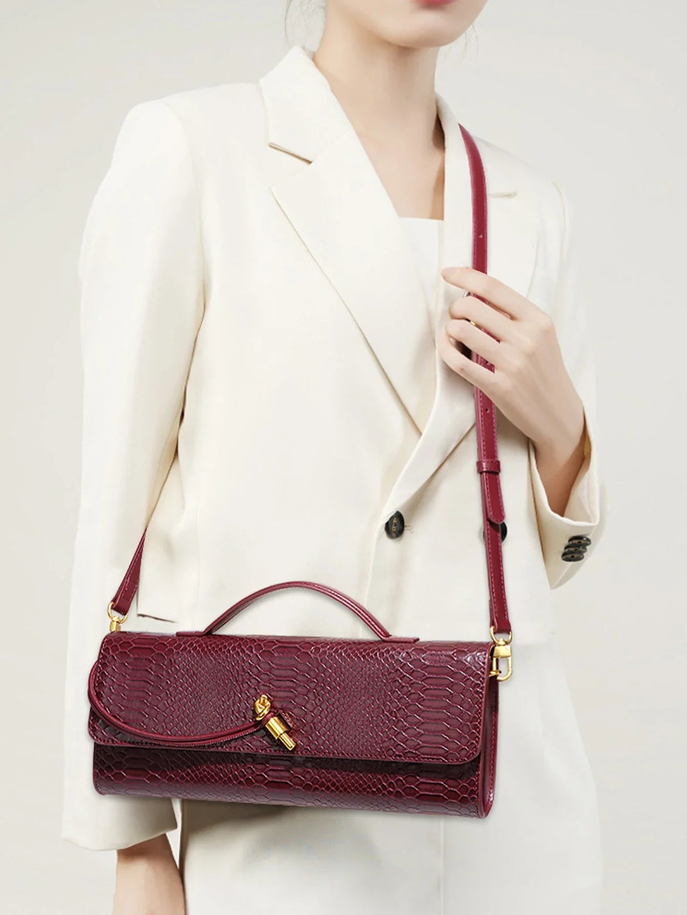 Burgundy Bag Cherry Red Envelope