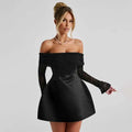 Button Backless Bodycon Short A-line Dress Women - DS289black / L