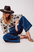 Button Front Jean in Mid Blue - Norellé