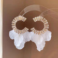 C- Ring Shell Tassel Delicate Earrings Women - C - electronic accessories