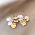 C- Ring Shell Tassel Delicate Earrings Women - White Gold Color - electronic accessories