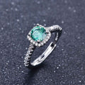 Blue Green Zircon Ring Classic 1 Karat Square Bag Luxury Niche Women's Ring - Norellé
