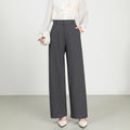 Cotton And Linen High Waist Suit Straight Wide-leg Pants - Norellé
