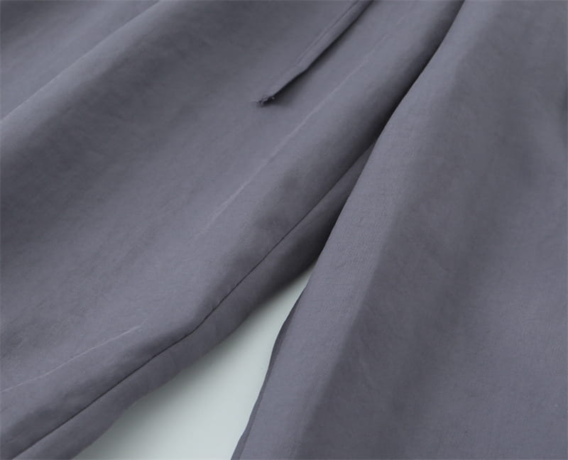 With Belt Paper Bag Type Draping Casual Trousers