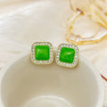 Silver Needle Fashion High-grade Diamond Enamel Earrings - Norellé