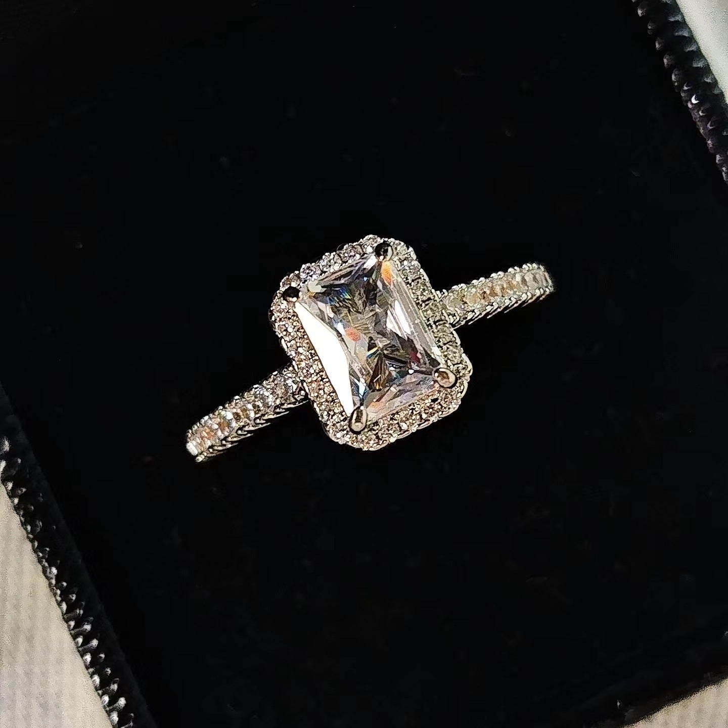 Korean Style Ornament Niche Personality Ladder T Square Zircon Open Ring - Norellé