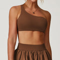 Irregular Spaghetti-strap Quick-drying Beauty Back Underwear Oblique One Shoulder Sports Bra - Norellé