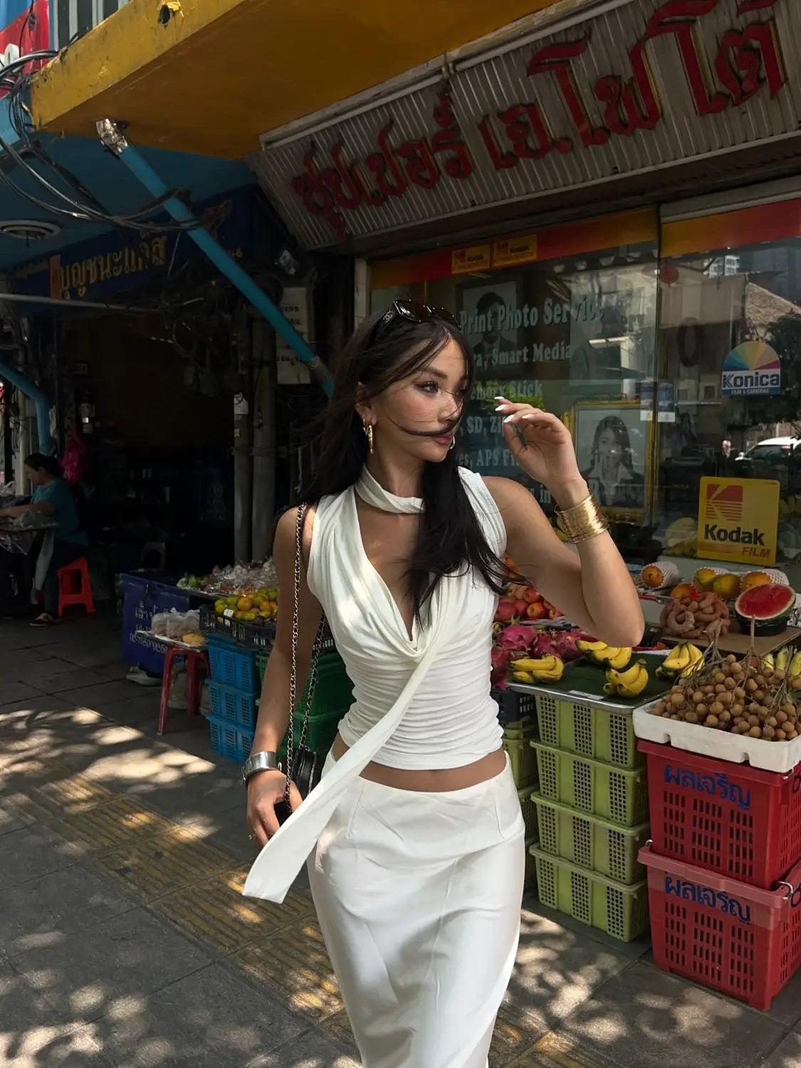 Slim Fit Slimming Swing Collar Design Blouse