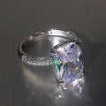 Four-claw White Square Diamond Ring Large Zircon - Norellé