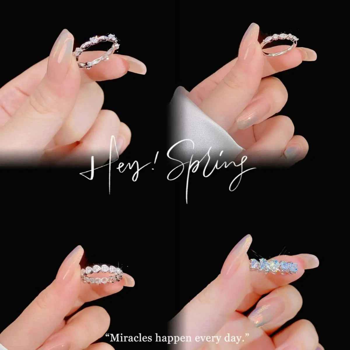 S925 Sterling Silver Zircon Row Diamond Ring - Norellé