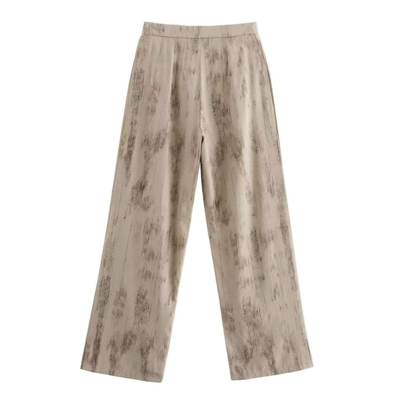 V-neck Buttons Decorative Lace-up Sleeveless Waistcoat Vest Wide-leg Casual Pants Suit