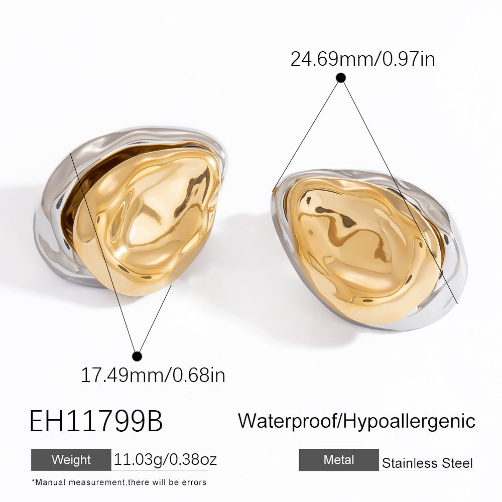 Stainless Steel Plating 18K Gold Fashion Butterfly Two-color Three-color Ear Studs - Norellé