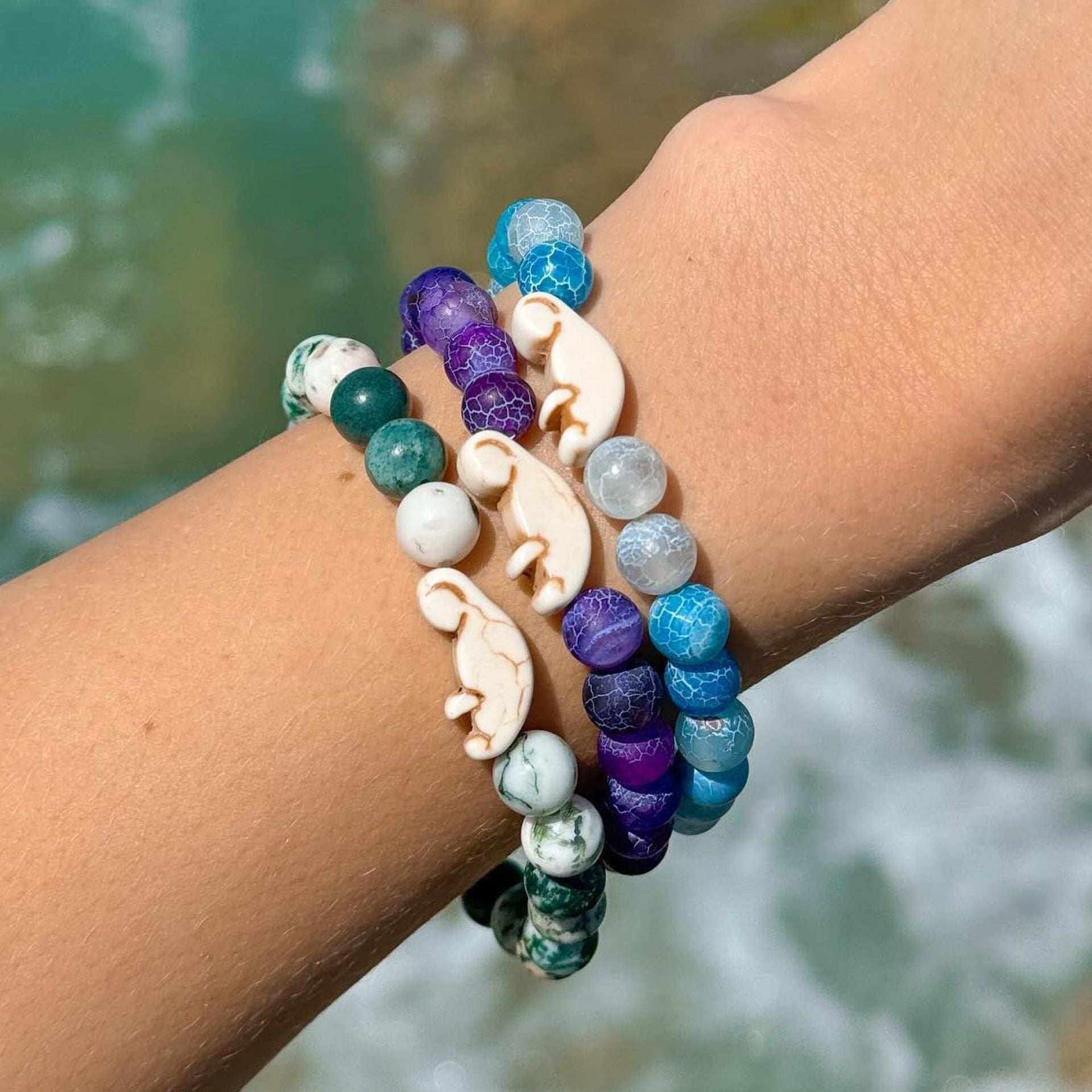 8mm Natural Stone Manatee Amazonite Bracelet - Norellé