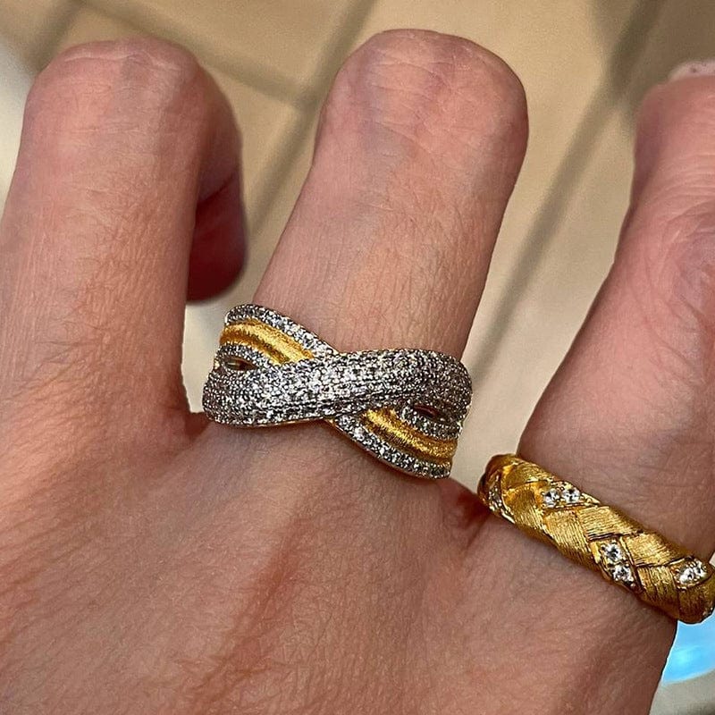 Wave Cross Brushed Ring Fashion Trend - Norellé