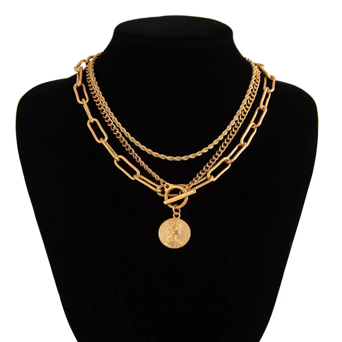 Vintage Ins Portrait Pendant Necklace Suit