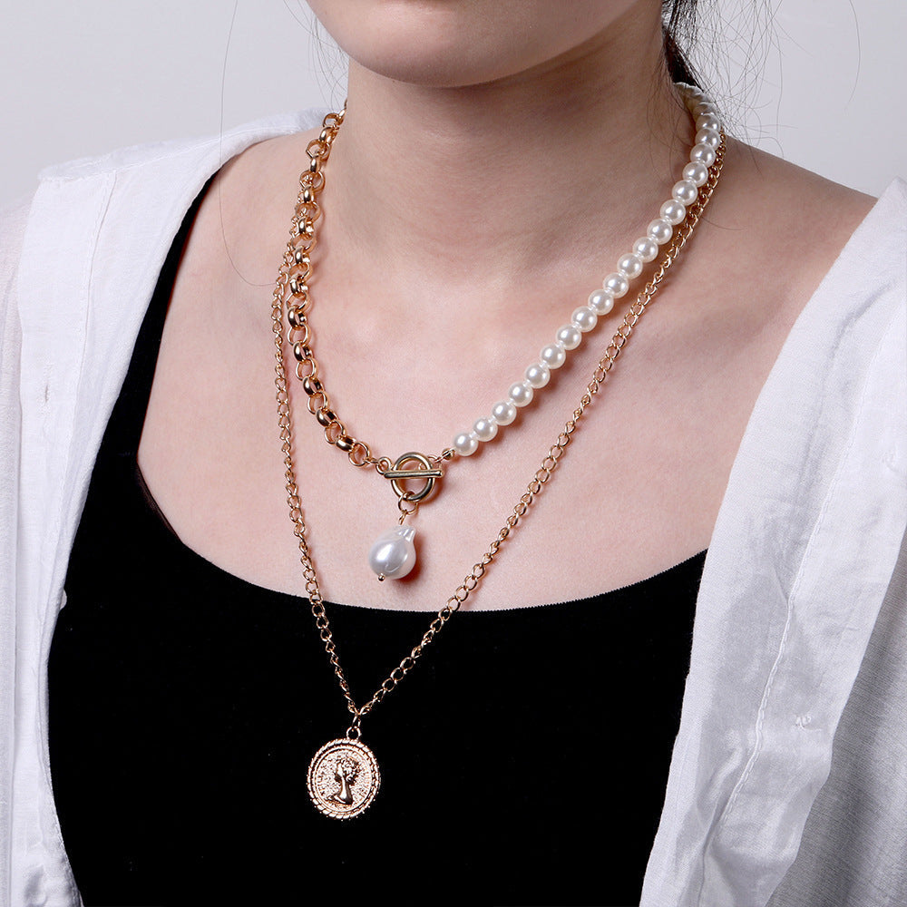 Popular Retro Simple Double-layer Pearl - Norellé